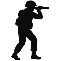 silhouette illustration of soldier