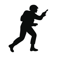 silhouette illustration of soldier