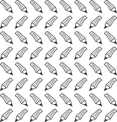 The canvas repeats cartoonish pencils, lying at a diagonal angle.