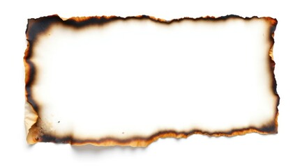 Burnt Paper Edge Frame with Charred Borders, Distressed Texture Element