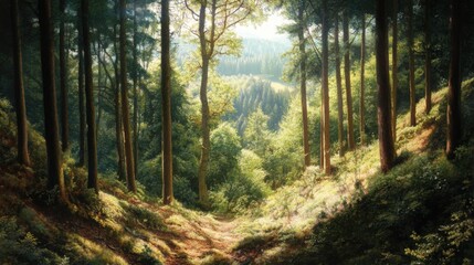 Fototapeta premium Breathtaking sunrise over lush rainforest remote costa rica nature photography serene landscape aerial view tranquility 