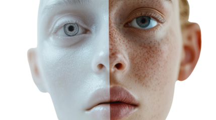 Diverse faces showcasing human characteristics.