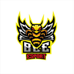 illustration bee angry esport logo for team squad