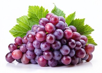 Fototapeta premium Minimalist Close-up of Fresh Grapes on White Background - Stock Photo