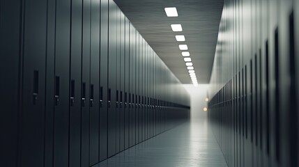 Dark Server Room Corridor.
