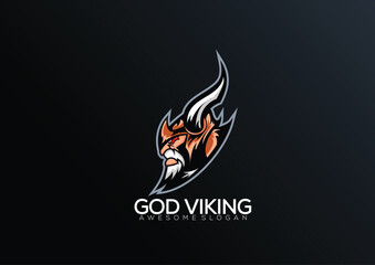 illustration viking angry esport logo for team squad
