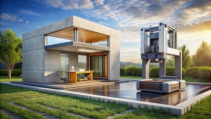 Modern 3D-Printed Cement House Construction - Innovative Home Building Technology