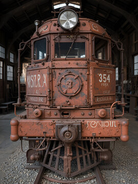 Ruedas de ferrocarril de trocha angosta en los talleres de la Trochita en El Maiten, Chubut, Patagonia Argentina.
