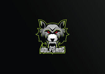 illustration wolf esport logo for team squad
