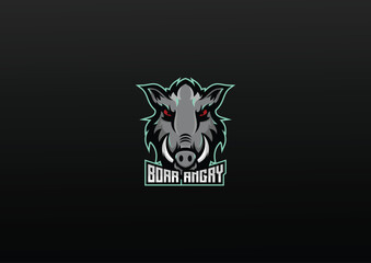 illustration boar esport logo for team squad