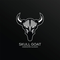 illustration skull goat esport logo for team squad