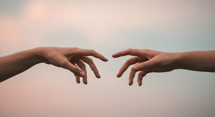 Two hands reaching out aesthetic wallpaper background image for desktop and mobile free download