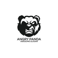 illustration panda emblem logo