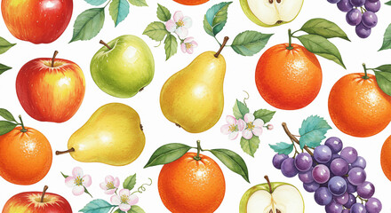 Obraz premium Watercolor Fruit Pattern