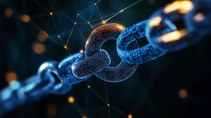 A digital lock symbolizing blockchain security in a virtual world (1)