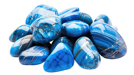 Blue Jasper Tumbled Rock Stone Gem on transparent background