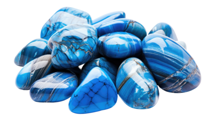 Blue Jasper Tumbled Rock Stone Gem on transparent background