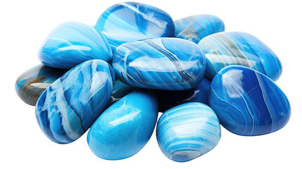 Blue Jasper Tumbled Rock Stone Gem on transparent background