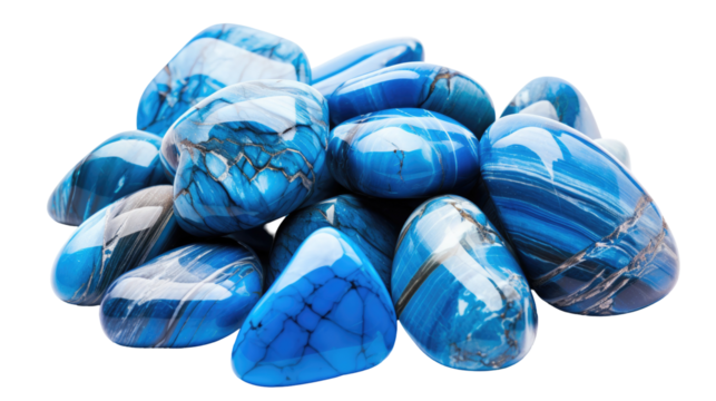 Blue Jasper Tumbled Rock Stone Gem on transparent background