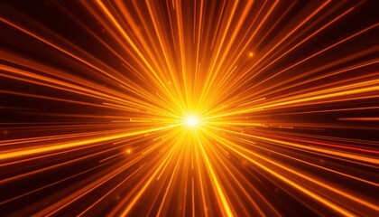 Dynamic golden light trails radiating outward from a central focal point