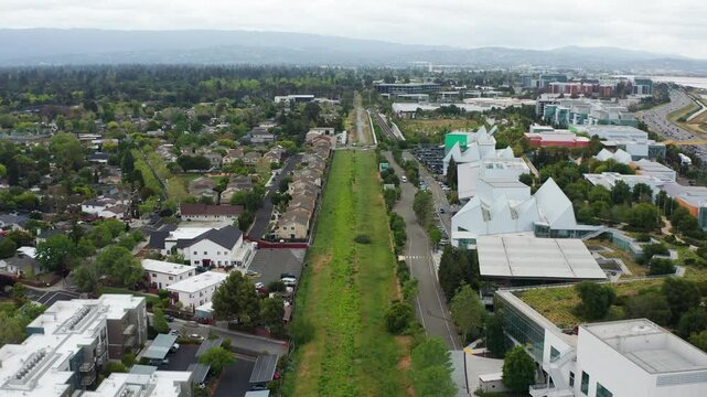 Aerial view of Menlo Park Bay Area California Silicon Valley tech industry 14