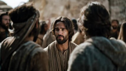 Jesus talking to his disciples