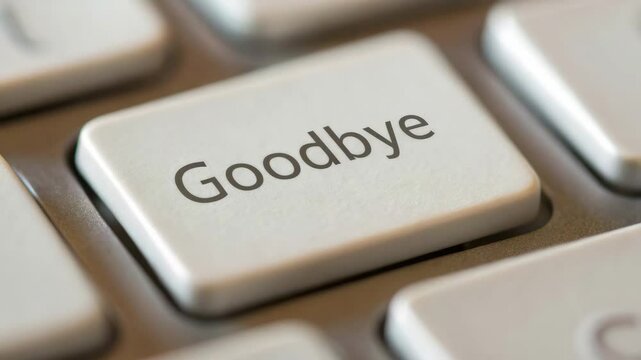 Goodbye key on keyboard concept for termination of communication or session with closeup button input technology on computer keyboard