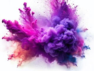 Fototapeta premium Vibrant Purple Smoke Explosion: Colorful Powder Burst, Fluid Ink Art