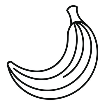 recommend clip art: simple banana outline vector monochrome fruit graphic design.