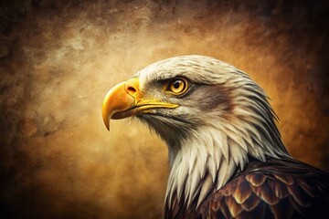 Obraz premium Vintage Minimalist Eagle Head Profile - Classic Wildlife Photography