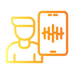 face Line Gradient Icon