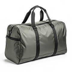 Naklejka premium Nylon travel duffel bag on white background