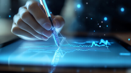 A digital contract on a tablet with blockchain-backed signatures and security