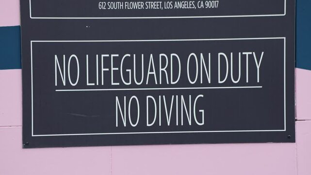 No Lifeguard On Duty Pool Sign