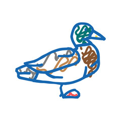 duck bird icon doodle illustration