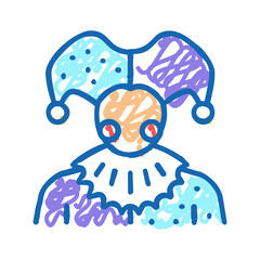 jester fairy tale icon doodle illustration