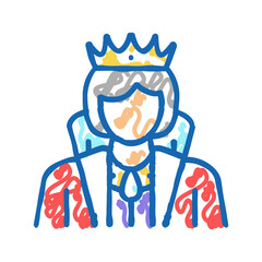 queen fairy tale icon doodle illustration