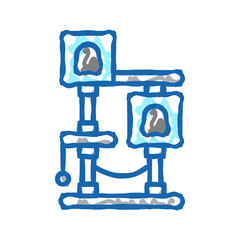 cat tree icon doodle illustration