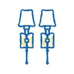 wall sconce set icon doodle illustration