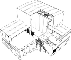 Fototapeta premium 3D illustration of building structure