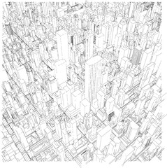 Fototapeta premium 3D illustration of city and urban