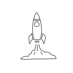 Obraz premium rocket doodle icon