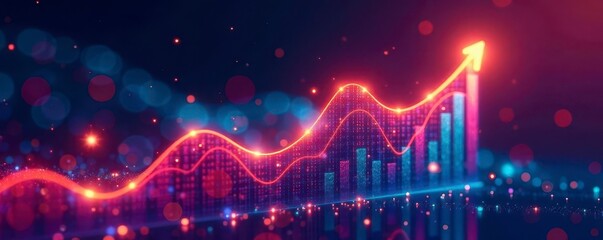 Abstract chart showing upward financial trend , returns, profitability, financial indicators