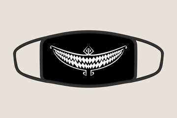 Vector graphic of masker. Perfect for masker design. with a devil smile illustration. for people who are bored with ordinary masks.