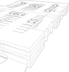 3D illustration of parking facility