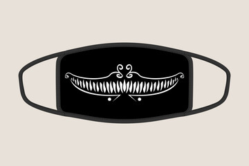 Vector graphic of masker. Perfect for masker design. with a devil smile illustration. for people who are bored with ordinary masks.
