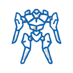 future robot icon doodle illustration