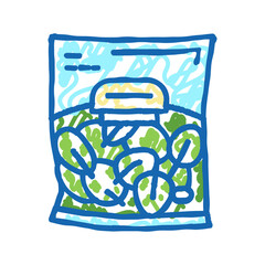 spinach package bag icon doodle illustration