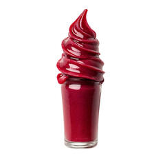 Raspberry Elderberry Sorbet in Glass Bottle Isolated on Transparent Background