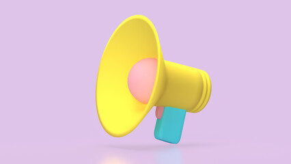 The Megaphone for Music or Media concept 3d Rendering.